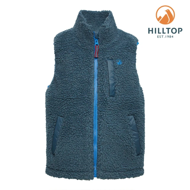 【Hilltop 山頂鳥】Hilltop Fleece 童款保暖搖粒絨刷毛背心 PH25XC10 藍綠