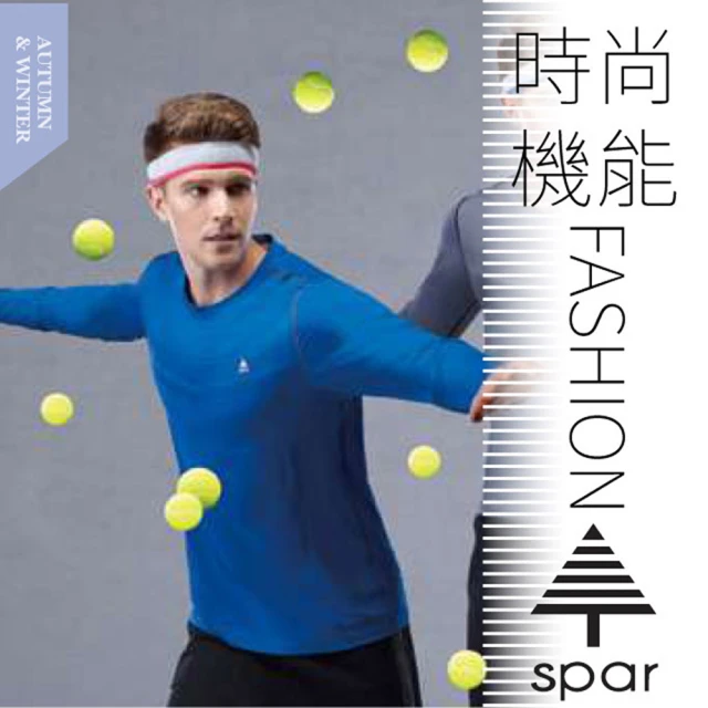 【SPAR】男款 輕薄吸濕排汗透氣長袖圓領T恤.運動休閒衫(SA106999 彩藍)