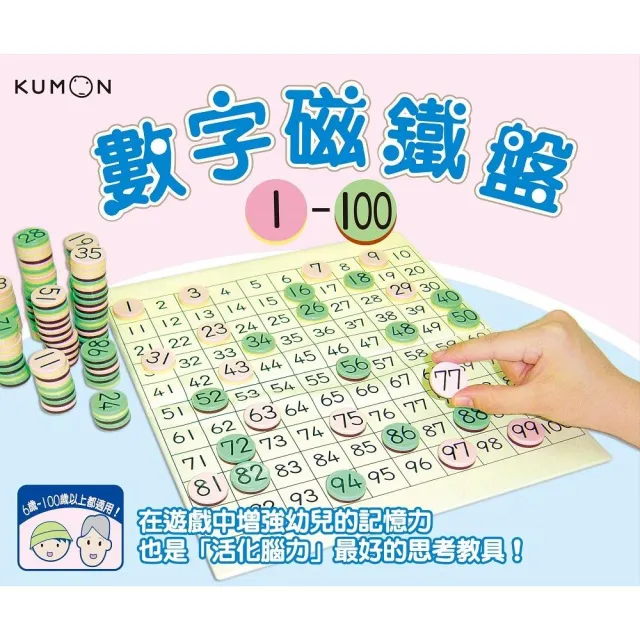 KUMON 數字磁鐵盤1〜100