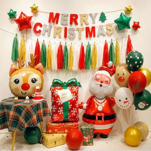 【阿米氣球派對】繽紛聖誕節氣球套餐組(聖誕氣球 聖誕節裝飾)