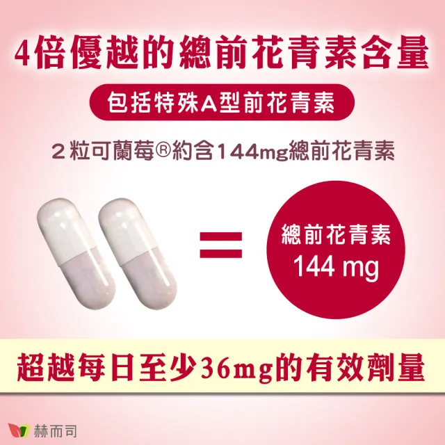 【赫而司】可蘭莓超高濃縮蔓越莓3罐(共180顆美國Cran-Max素食膠囊A型前花青素、d-甘露糖、維生素C私密清爽)