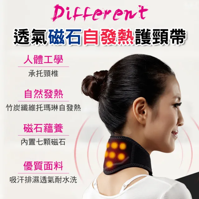 【E-Pin逸品生活】透氣磁石自然熱護頸帶(保護頸椎 自發熱護頸 舒緩頸部)