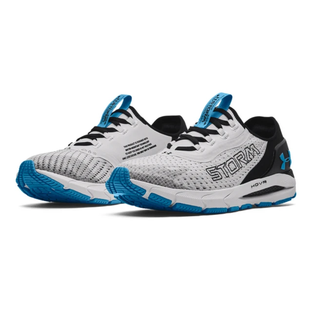 【UNDER ARMOUR】UA 男 HOVR Sonic 4 Storm慢跑鞋 跑步鞋 白黑藍(3024224-102)