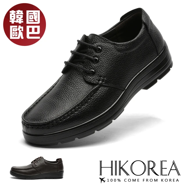 HIKOREA 韓國空運。必買美鞋3.5CM免綁帶厚底男款皮