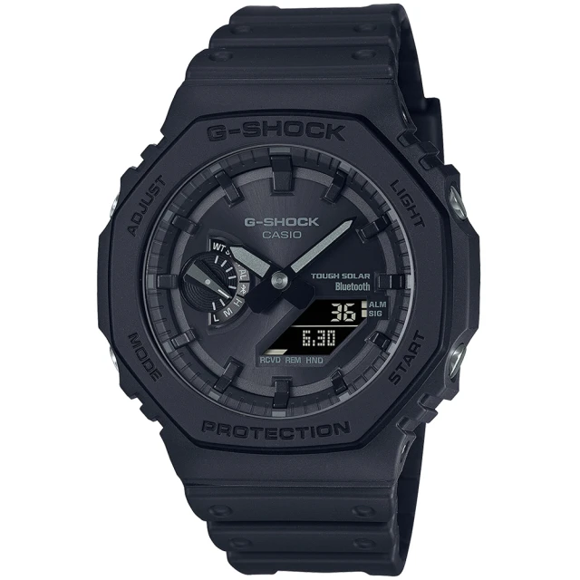 【CASIO 卡西歐】G-SHOCK 藍牙 太陽能 八角農家橡樹雙顯手錶(GA-B2100-1A1)