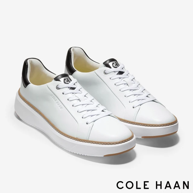 【Cole Haan】GRANDPRO 輕盈靈活真皮休閒鞋-撞色小白鞋-男鞋(光學白-寬楦-C34226)