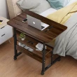 【AOTTO】可移動床邊沙發萬用雙層收納邊桌(懶人桌  床邊桌 電腦桌 升降桌)
