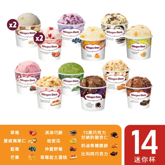 【Haagen-Dazs 哈根達斯】繽紛嘉年華14入組(12種口味大集合!)