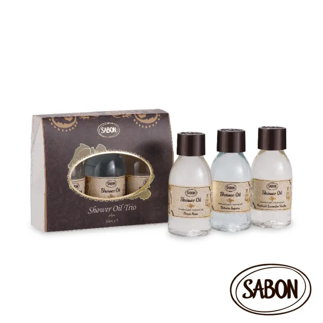 【SABON】迷你沐浴油禮盒(以色列綠玫瑰沐浴油50ml+SABON經典沐浴油50ml+茉莉花語沐浴油50ml)