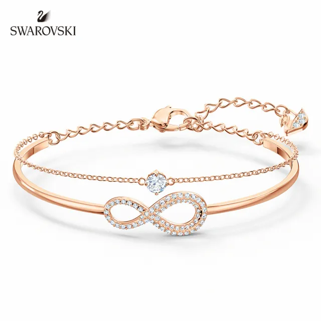 【SWAROVSKI 官方直營】Infinity 玫金色愛無限手鐲