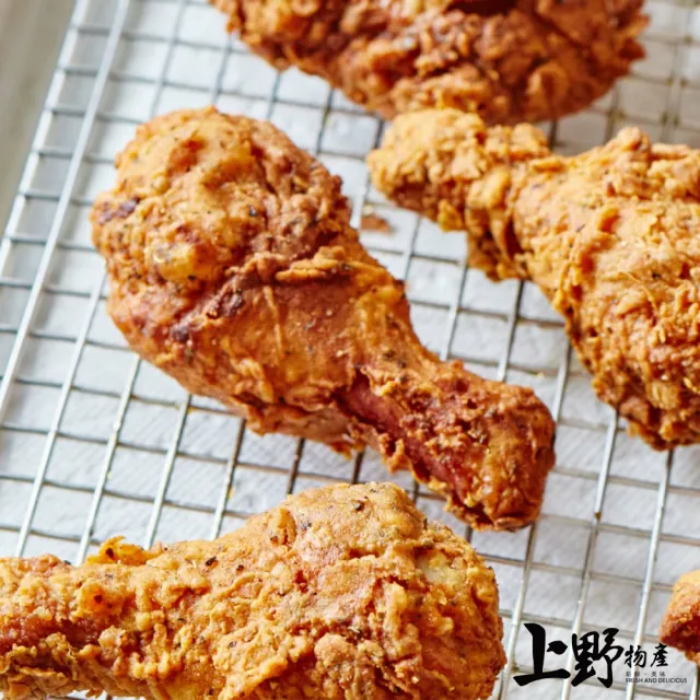 【上野物產】台灣產 黃金原味氣炸雞腿 X2隻(100g±10%/隻)