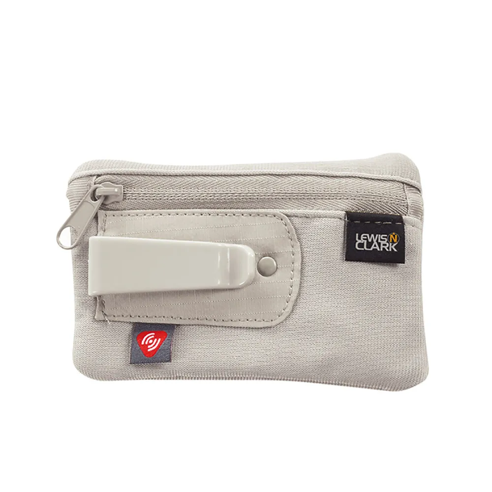 【LEWIS N CLARK】RFID屏蔽扣夾零錢包 1234(防盜錄、錢包、腰包、旅遊配件、美國品牌)