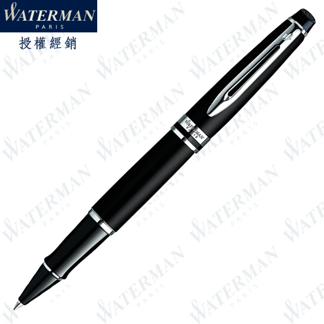 WATERMAN 新版 權威系列 霧黑白夾 鋼珠筆 法國製造(EXPERT系列)