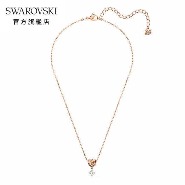 【SWAROVSKI 施華洛世奇】Lifelong Heart 玫金色戀之結鏈墜(Lifelong Heart)