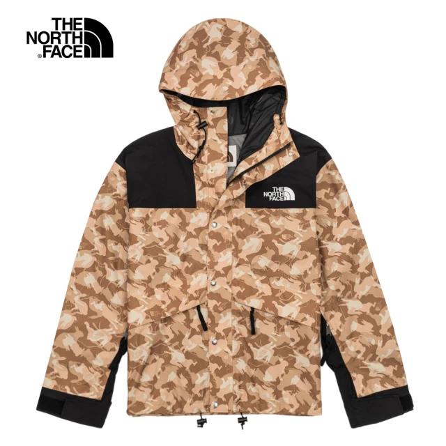 【The North Face】新年款-北面男款棕色兔紋迷彩防水透氣寬鬆連帽衝鋒衣｜7UR9II7