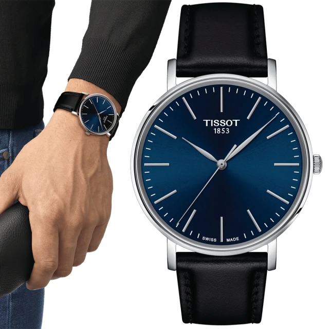 【TISSOT 天梭】EVERYTIME 經典簡約大三針石英錶-40mm(T1434101604100)