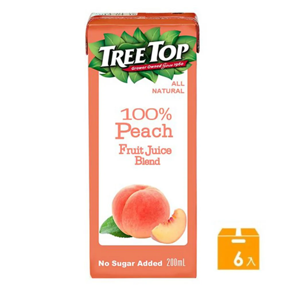 【Tree Top 樹頂】100%水蜜桃綜合果汁200ml*6入