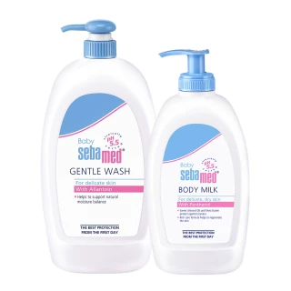 【SEBAMED 施巴】嬰兒舒敏浴露1000ml+舒敏乳液400ml