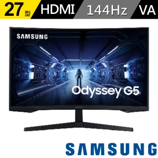 【SAMSUNG 三星】Odyssey G5 27型 2K曲面電競螢幕 C27G55TQBC(VA/2K/144Hz/1000R)