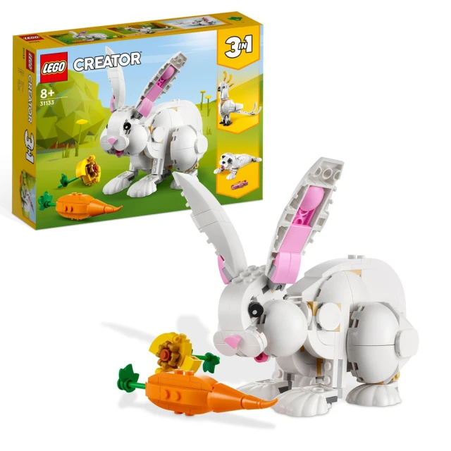 第03名 【LEGO 樂高】創意百變系列3合1 31133 白兔(白兔 鸚鵡 白海豹)