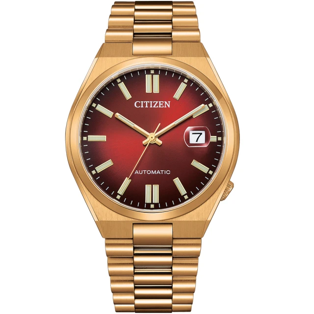 【CITIZEN 星辰】Mechanical系列 經典簡約 漸層紅機械錶(NJ0153-82X/40mm)