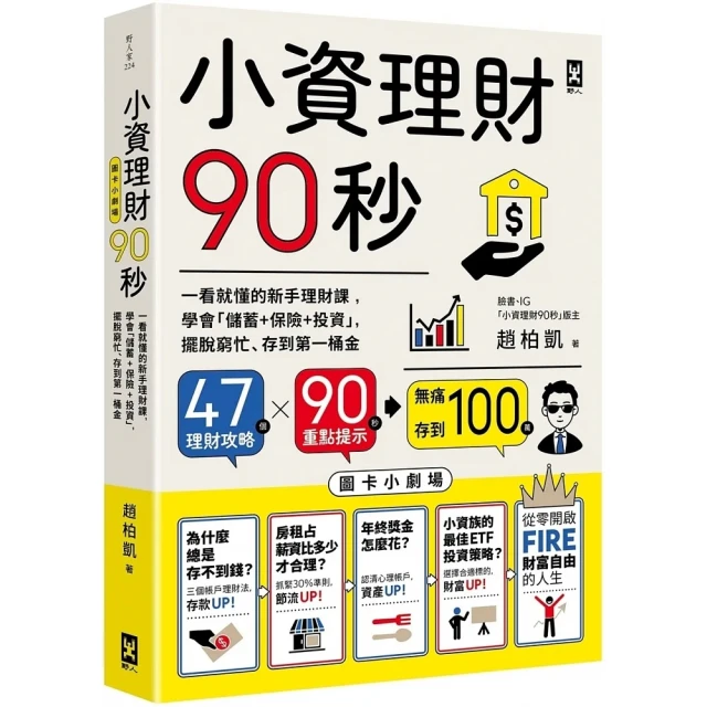 小資理財90秒【圖卡小劇場】：一看就懂的新手理財課 學會「儲蓄＋保險＋投資」 擺脫窮忙、存到第一桶金