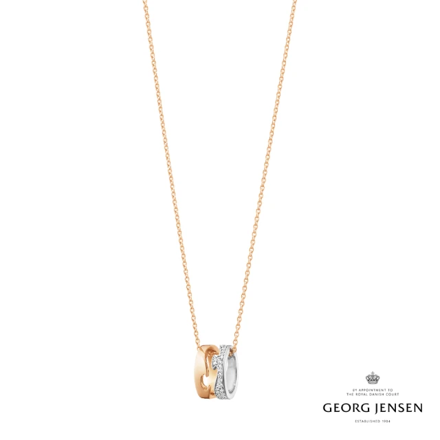 【Georg Jensen 喬治傑生】FUSION 項鍊(18K玫瑰金、18K白金、白鑽)