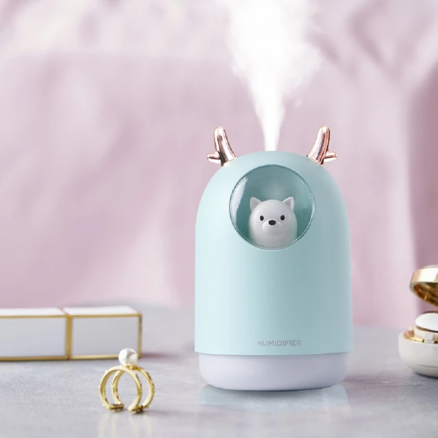 【HUMIDIFIER】萌熊霧化水氧機 七彩夜燈加濕器 靜音車載加濕器