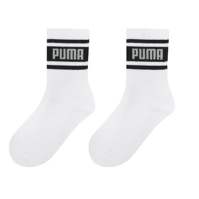 【PUMA】襪子 Fashion Crew Socks 男女款 白 黑 休閒 中筒襪 長襪 台灣製(BB140302)