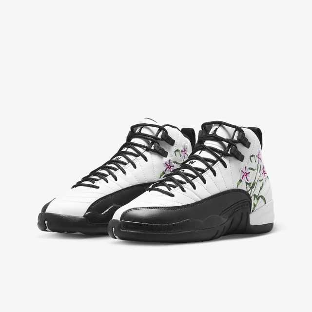 【NIKE 耐吉】籃球鞋 運動鞋 緩震 AIR JORDAN 12 RETRO GS 男鞋 女鞋 大童 黑白(DR6956100)