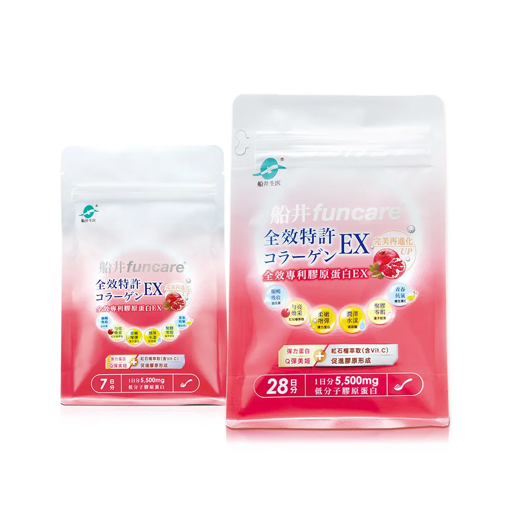 【funcare 船井生醫】全效專利膠原蛋白EX愛戀組1+1袋(共35日份)