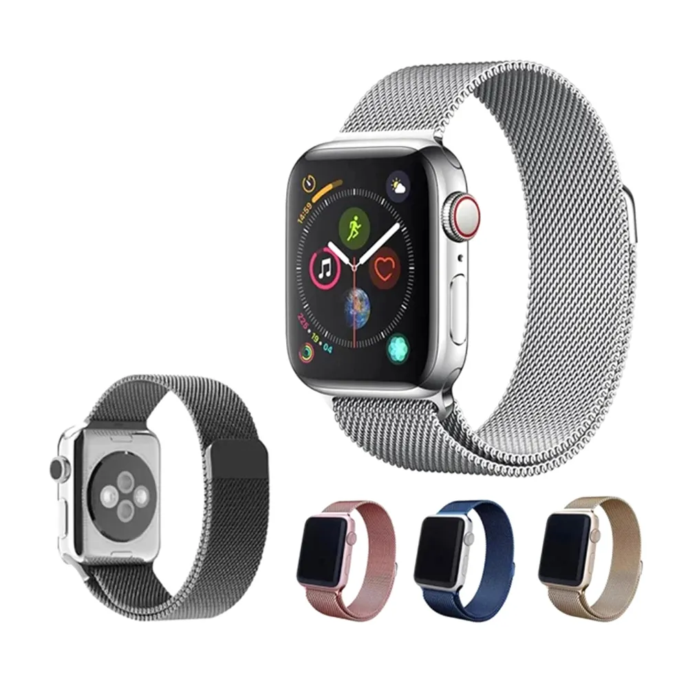 【ANTIAN】Apple Watch Ultra Series 8/7/6/5/4/3/2/1/SE 金屬精鋼米蘭尼斯磁吸錶帶