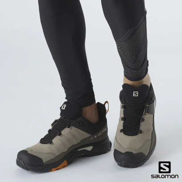 salomon官方直營】男X ULTRA 4 LTR Goretex 低筒登山鞋(卡其/黑/橡木棕