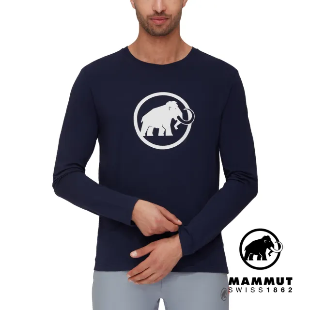 【Mammut 長毛象】Classic Longsleeve Men 經典LOGO長袖T恤 海洋藍 男款 #1016-00871