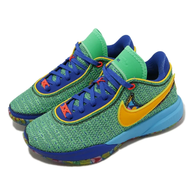 【NIKE 耐吉】籃球鞋 Lebron XX SE GS 女鞋 綠色 金色 氣墊 運動鞋 輕量 籃球鞋 萬花筒(DV3021-300)