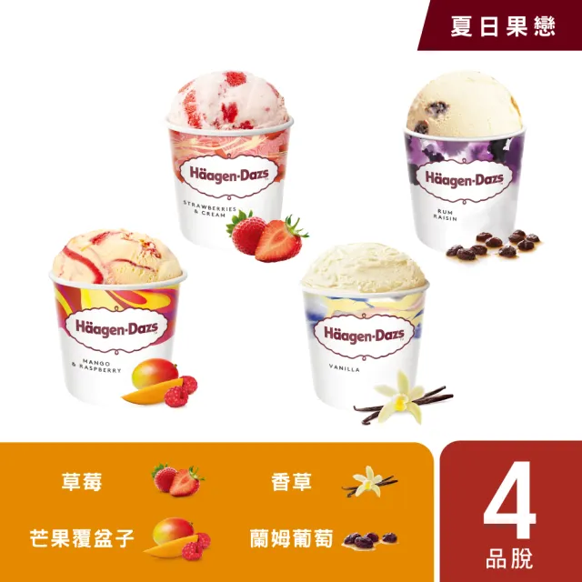 【Haagen-Dazs 哈根達斯】寵愛品脫系列組(品脫四入或品脫三入+迷你杯75ML六入)