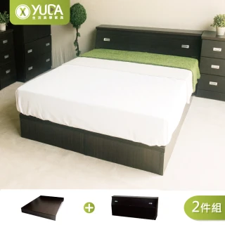 【YUDA 生活美學】房間組二件組 單人3.5尺 床頭箱+床底 新竹以北免運費