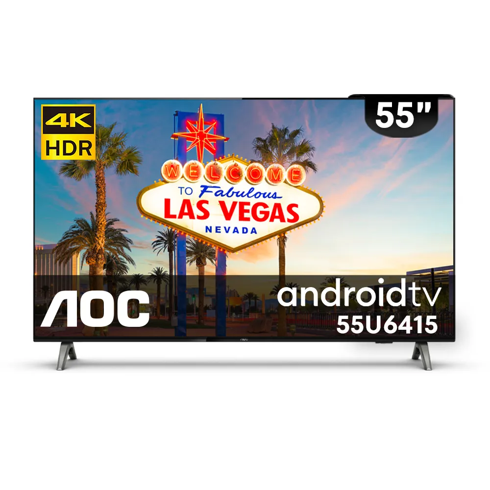 【AOC】55吋 4K HDR Android 10 Google認證 液晶顯示器(55U6415)