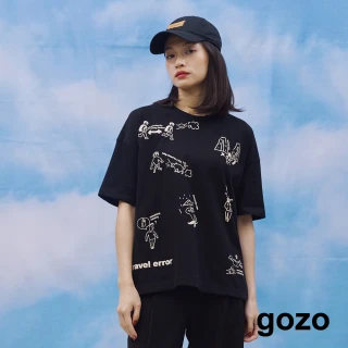 【gozo】旅行no lucky發泡印花T恤(兩色)