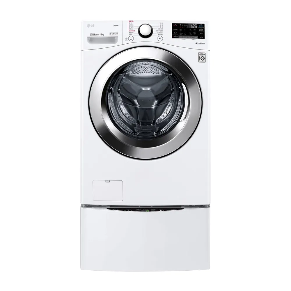 【LG 樂金】18+2.5公斤◆WiFi蒸洗脫TWINWash雙能洗洗衣機◆冰磁白(WD-S18VCW+WT-D250HW)