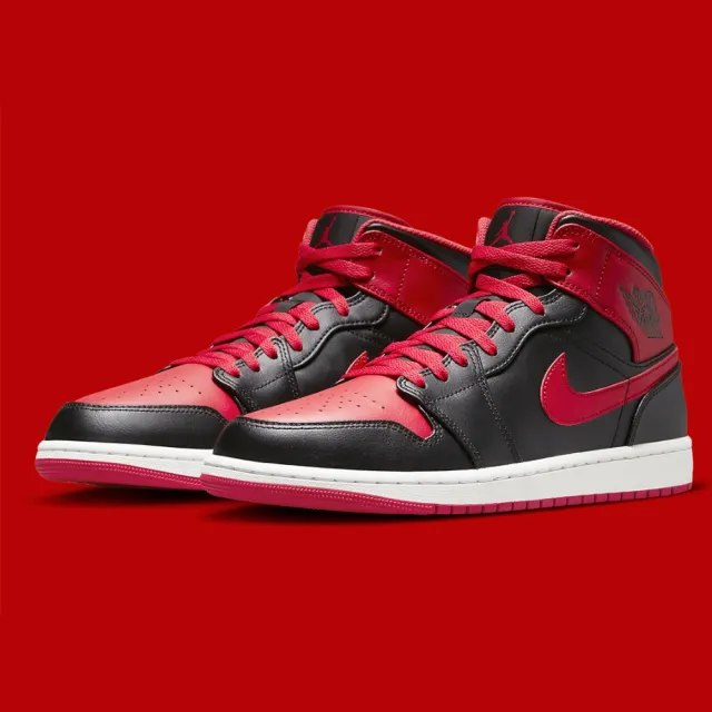 NIKE 耐吉】休閒鞋Air Jordan 1 Mid Alternate Bred 灌籃高手黑紅男鞋