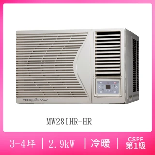 【TECO 東元】福利品※2-4坪R32一級變頻冷暖右吹窗型冷氣(MW28IHR-HR)