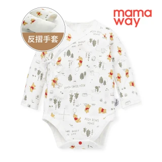 【mamaway 媽媽餵】新生兒棉質長袖包屁衣 厚款 1入(森林維尼)