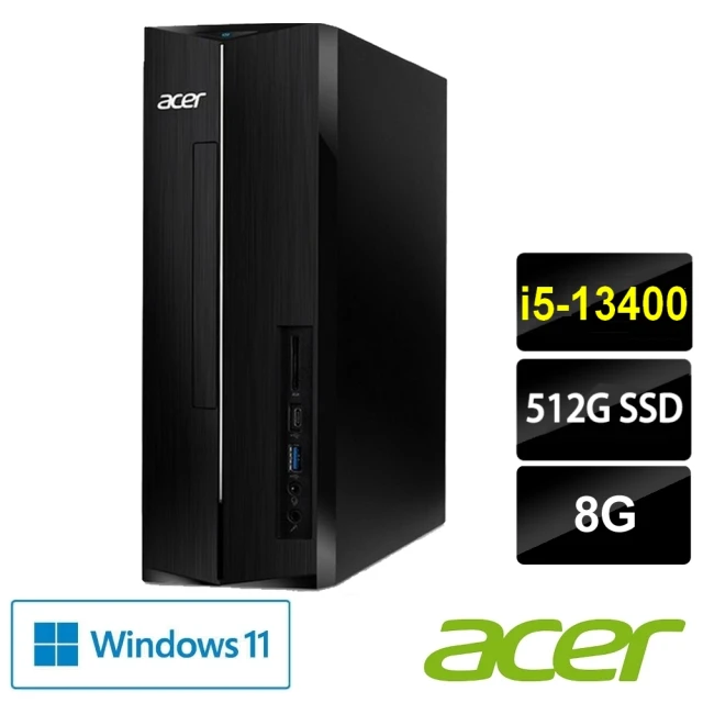 【Acer 宏碁】Aspire XC-1780 全新13代桌上型電腦(i5-13400/8G/512G SSD/Win11)