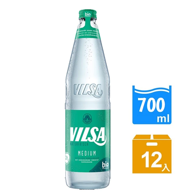 【VILSA】MEDIUM氣泡礦泉水玻璃瓶裝700mlx12入/箱