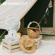 【SANSUI 山水】智能偵測濕拖無線吸塵器 黑曜銀(SVC-J800標配)+9吋美型移動智慧驅蚊循環充電式風扇