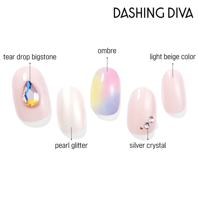 【DASHING DIVA】Gloss頂級凝膠美甲貼-寶石彩虹(NAI-DDV-GVP346B)