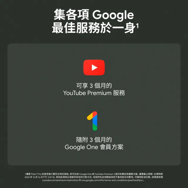 原廠30W快充頭組【Google】Pixel 7 Pro(12G/256G)