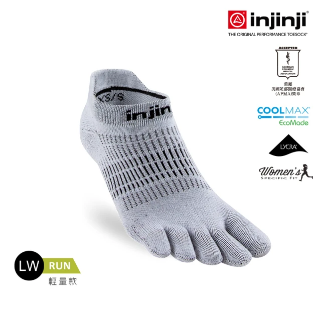 【Injinji】女 Run輕量吸排五趾隱形襪NX[灰色]WAA90(輕量款.五趾襪.隱形襪.慢跑襪.女襪)