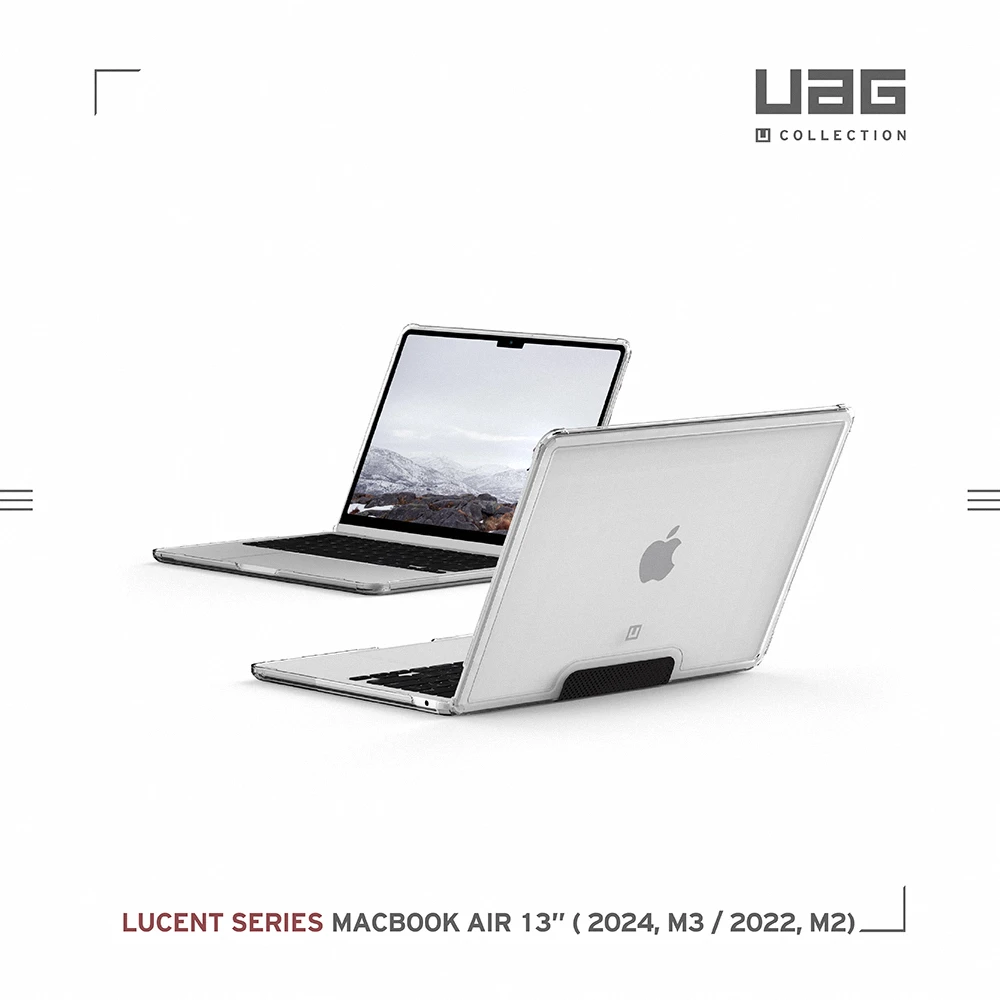 【UAG】[U] Macbook Air 13吋 M2（2022）耐衝擊輕量保護殼-透明(筆電殼、電腦殼)